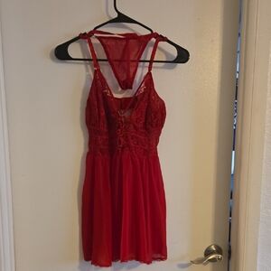 Chic Red Lace Chemise